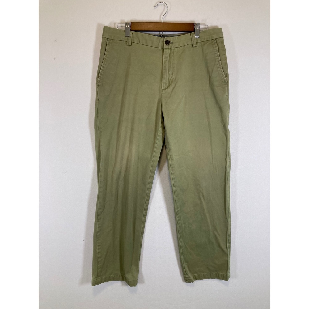 Preppy Minimalist G.H. Bass & Co Mens 33x30 Green Cotton Chino Khaki‎ Pants
